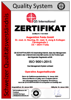 Zertifikat Augenklinik Fula